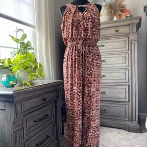 Brown Halter-Style Abstract-Print Women's Jumper